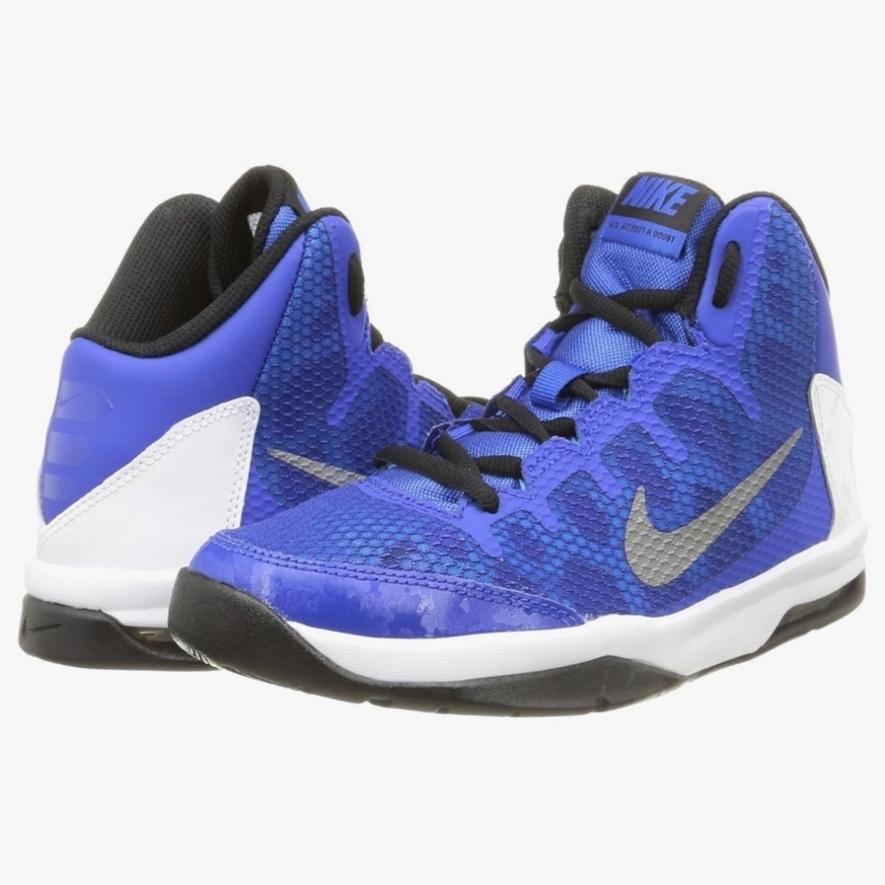 Nike Air Without A Dought Blue White Basketball Sneakers Size 4Y *